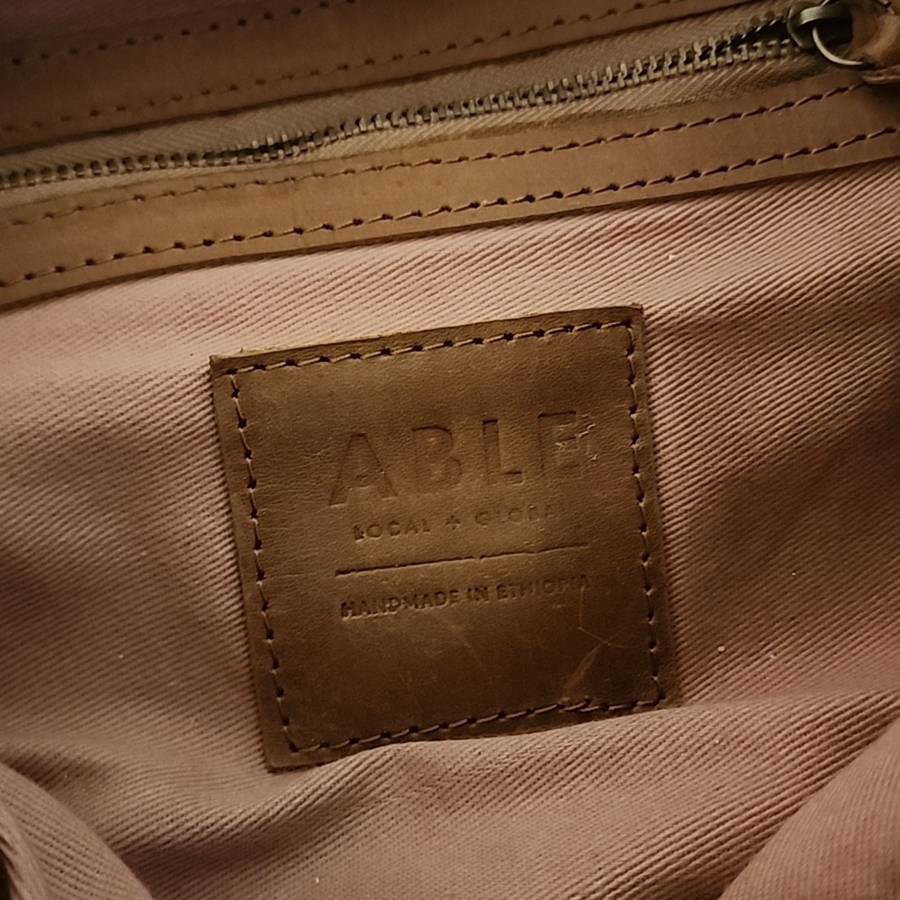 ABLE Leather Backpack Purse In Chestnut - Picture 4 of 10